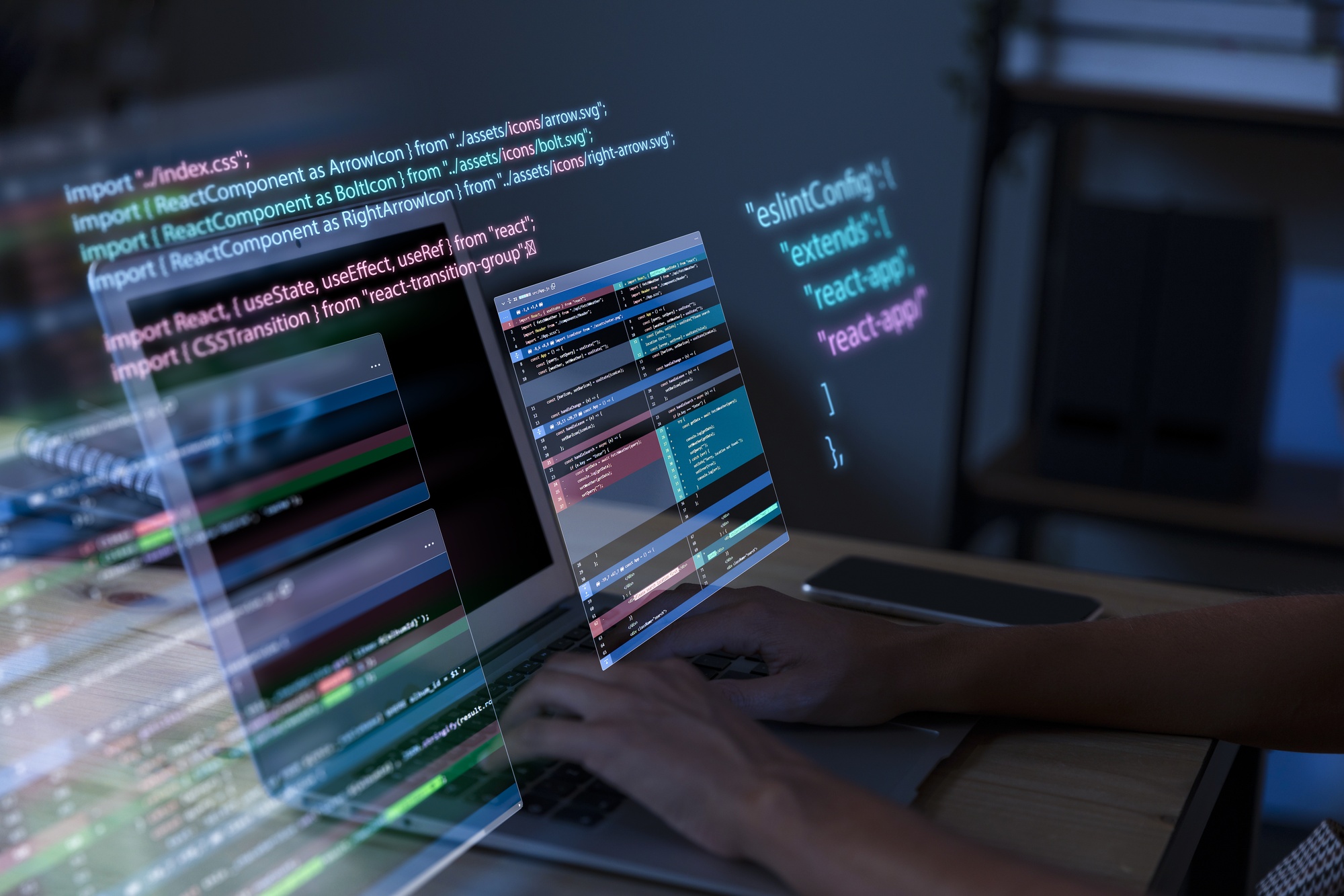 programming-background-with-person-working-with-codes-computer Coding Club For Primary Students - Image 1